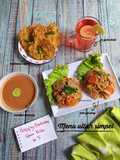 Menu ultah simpel bakwan, mie goreng, sambal kacang, es gula bali