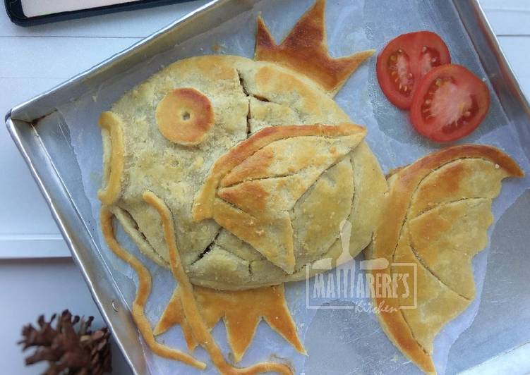 Cara Gampang Membuat Pie Magikarp isi Tuna dan Sayur yang Enak