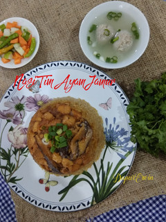 Foto resep Nasi Tim Ayam Jamur