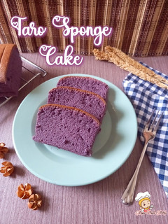 Foto resep 26).Taro Sponge Cake