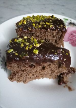 صورة لوصفة كيكة الكاكاو بالماء المغلي