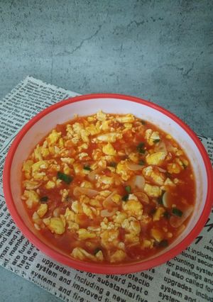 Foto resep Slurpy tomato egg