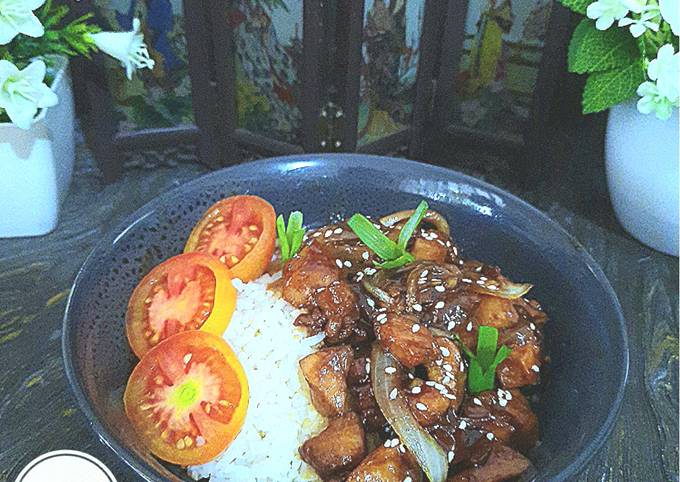 Langkah Mudah untuk Menyiapkan Chicken Teriyaki Rice Bowl🍚 Anti Gagal