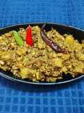 Banana Flower Dry Curry or Mochar Ghonto