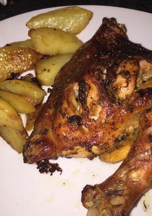 Una foto de Pollo al horno con papa