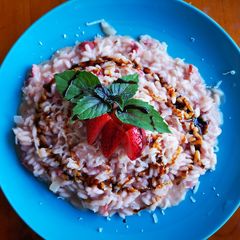 A picture of Strawberry risotto (risotto alle fragole).