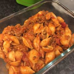 A picture of Simple Italian Meat Ragu (and pasta!).