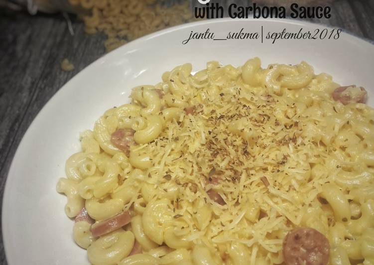 Macaroni Pasta with Carbonara Sauce