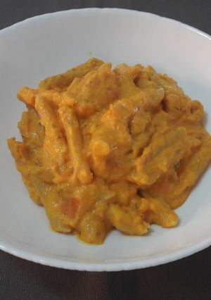 O poză a rețetei Pennette cu cremă de morcov și brânză.