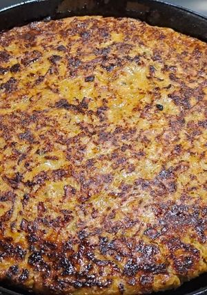 Una foto de Tortilla de repollo con jamón al horno