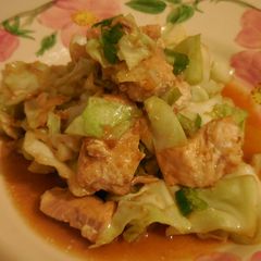 Salmon&Cabbage Stir-Fry Miso Sauce A picture of Salmon&Cabbage Stir-Fry Miso Sauce.