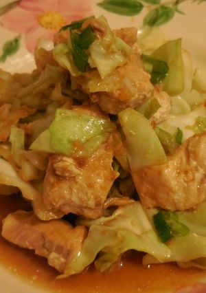 A picture of Salmon&Cabbage Stir-Fry Miso Sauce.