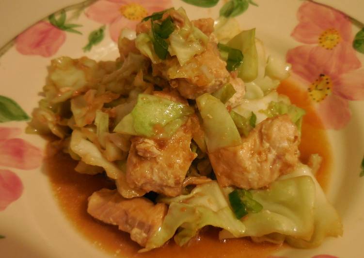 Salmon&amp;Cabbage Stir-Fry Miso Sauce