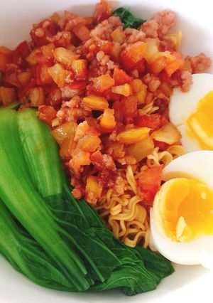 Hình của món Mì sốt thịt bằm.