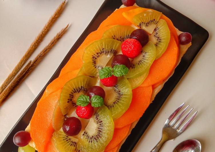 Resep Bolu Susu Lembang Topping Buah, Enak Banget