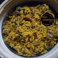 A picture of Palm oil jallof rice.