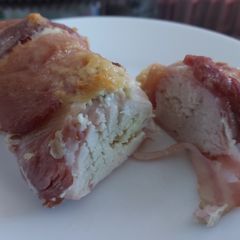 A picture of My Brie Stuffed Chicken Breast Wrapped in Bacon 😍.