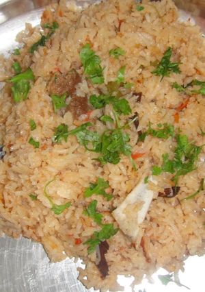 A picture of Ambur mutton biryani.
