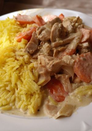 صورة لوصفة دجاج بالفطر والكريمة