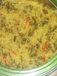 A picture of Dambun shinkafa da xogale.