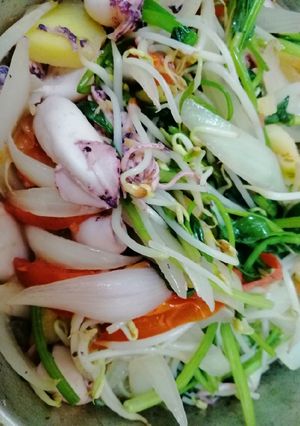 Hình của món Mực xào chua ngọt.