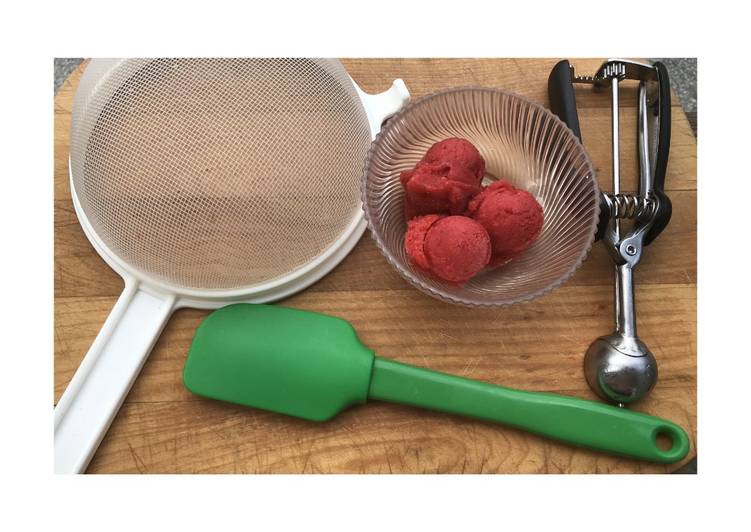 Steps to Prepare Super Quick Homemade Strawberry Sorbet FUSF