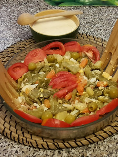 Una foto de Ensalada de Judías Verdes y Salsa de Yogur