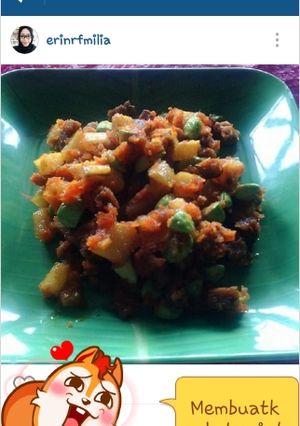 Foto resep Balado kentang,tempe,pete