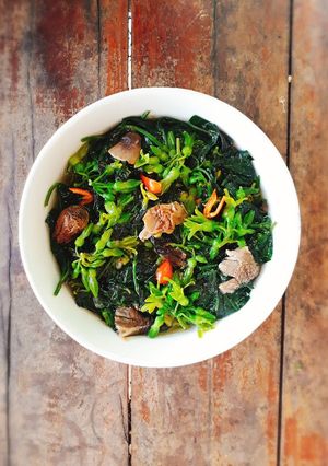 Hình của món Canh rau ngót thái lan vs hoa thiên lý chay.