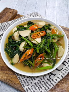 Foto resep Cah Kangkung Baso Ikan