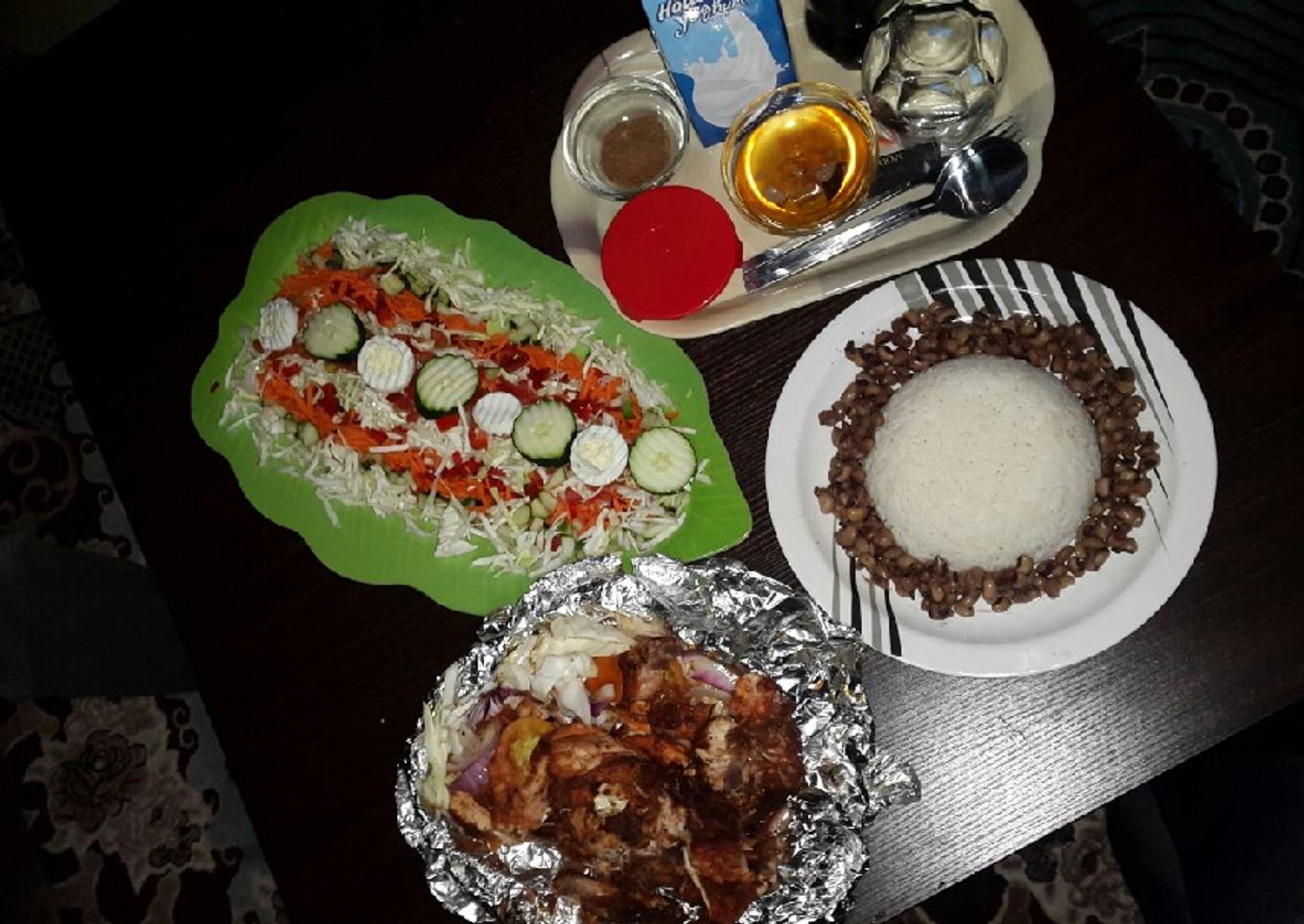 Rice &beans with oven grilled chicken