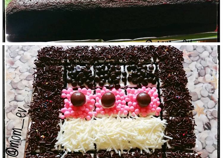 Brownis kukus/ceke potong/base cake ultah