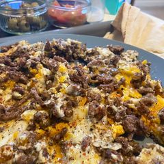 Eggs and minced meat بيض ولحمة A picture of Eggs and minced meat بيض ولحمة.