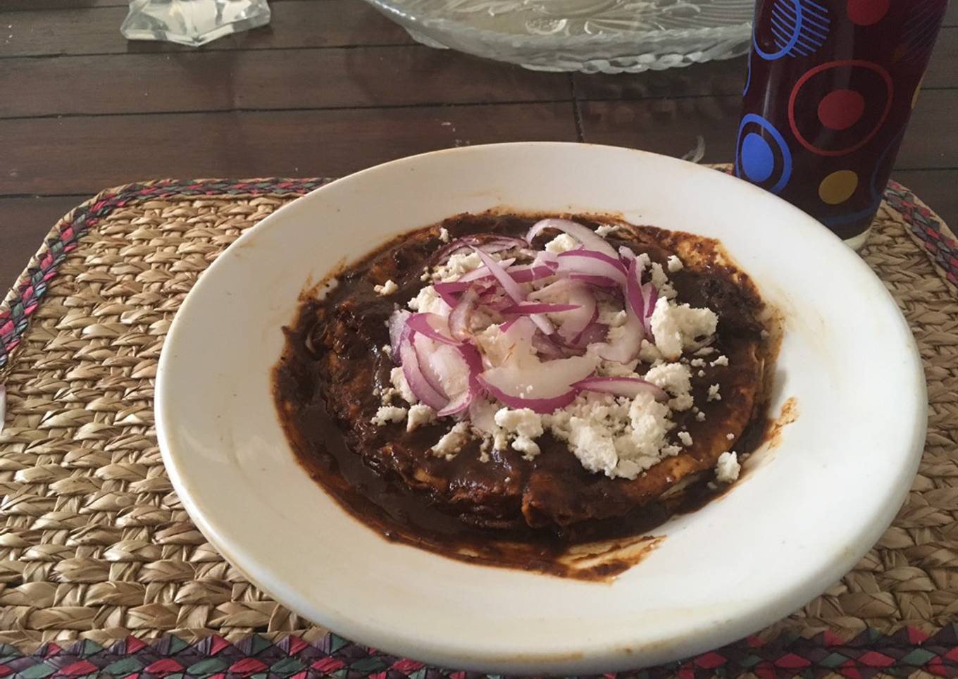 Enchiladas sencillas de mole estilo Veracruz