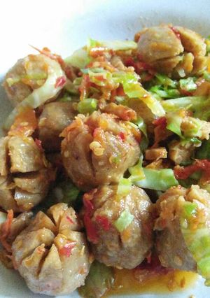 Foto resep Bakso goreng sambal kubis