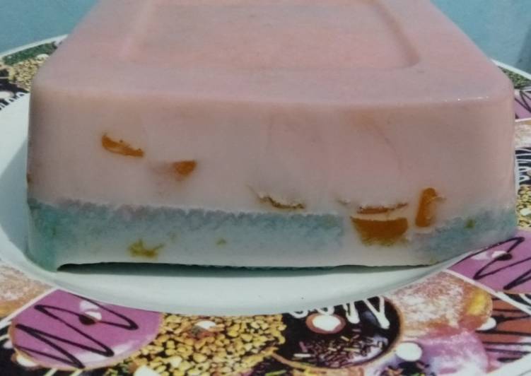 Puding wafer mangga masak di rice cooker
