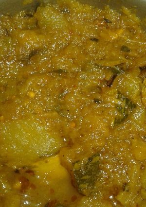 A picture of Kaddu ki sabzi.