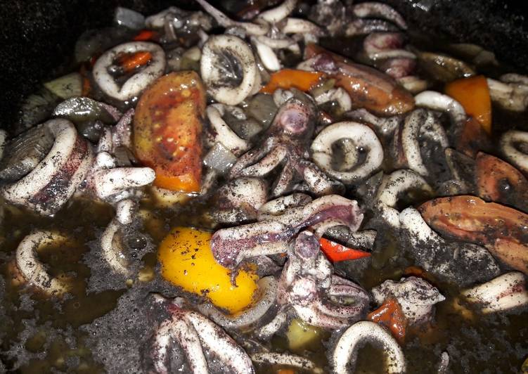 Langkah Mudah untuk memasak Cumi Kuah Hitam Lezat