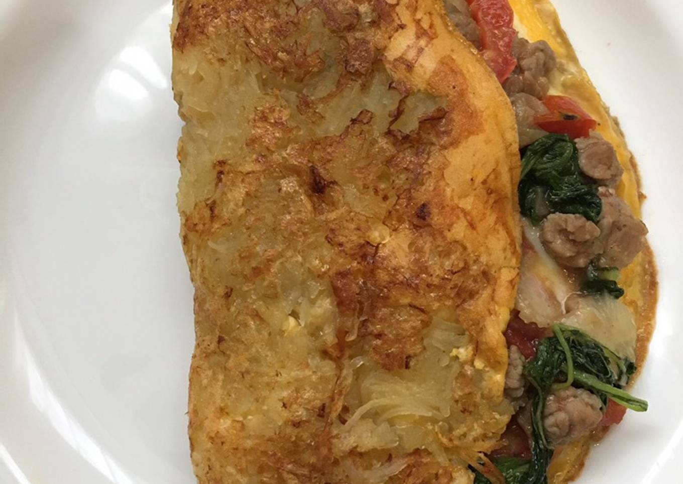 Beef Hash Brown Omelette