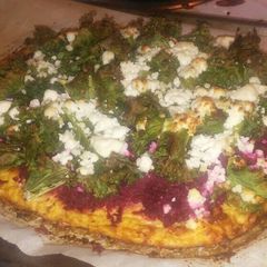 A picture of Veggie Pizza: Yes...  it's a cauliflower crust!!.