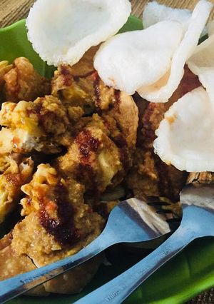 Foto resep Pangsit Goreng Ayam Sambel Kacang