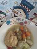 Pollo sudado de verduras