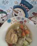 Pollo sudado de verduras