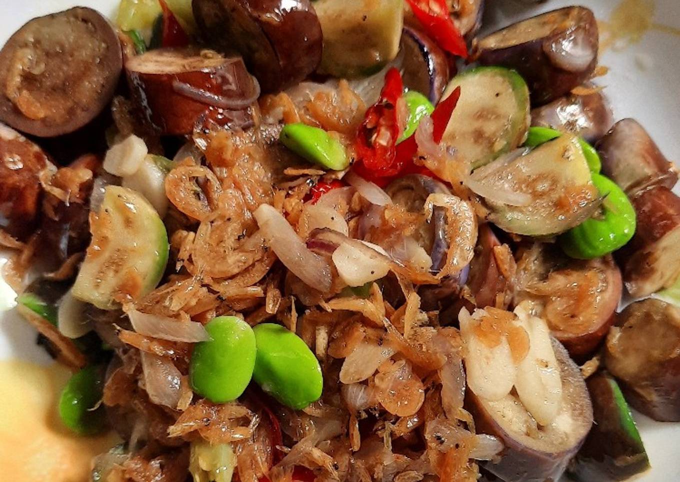 Tumis Terong Pete Udang Rebon