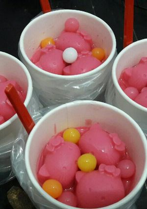 Foto resep Pudding Susu Strawberry TieBanny