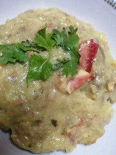 A picture of Coconut and mutton casava#themechallenge.