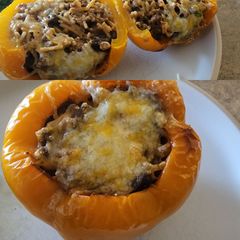 A picture of Mexican stuffed peppers.