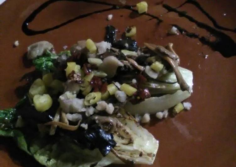 Cogollos a la plancha con pico de gallo y anchoas