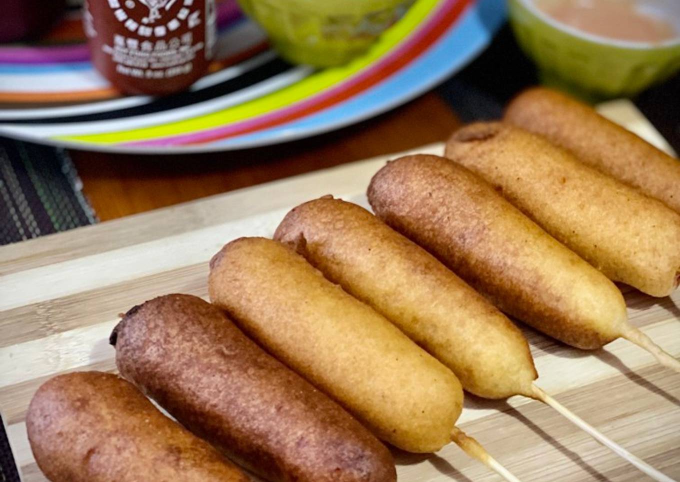 Banderillas de salchicha o corndogs