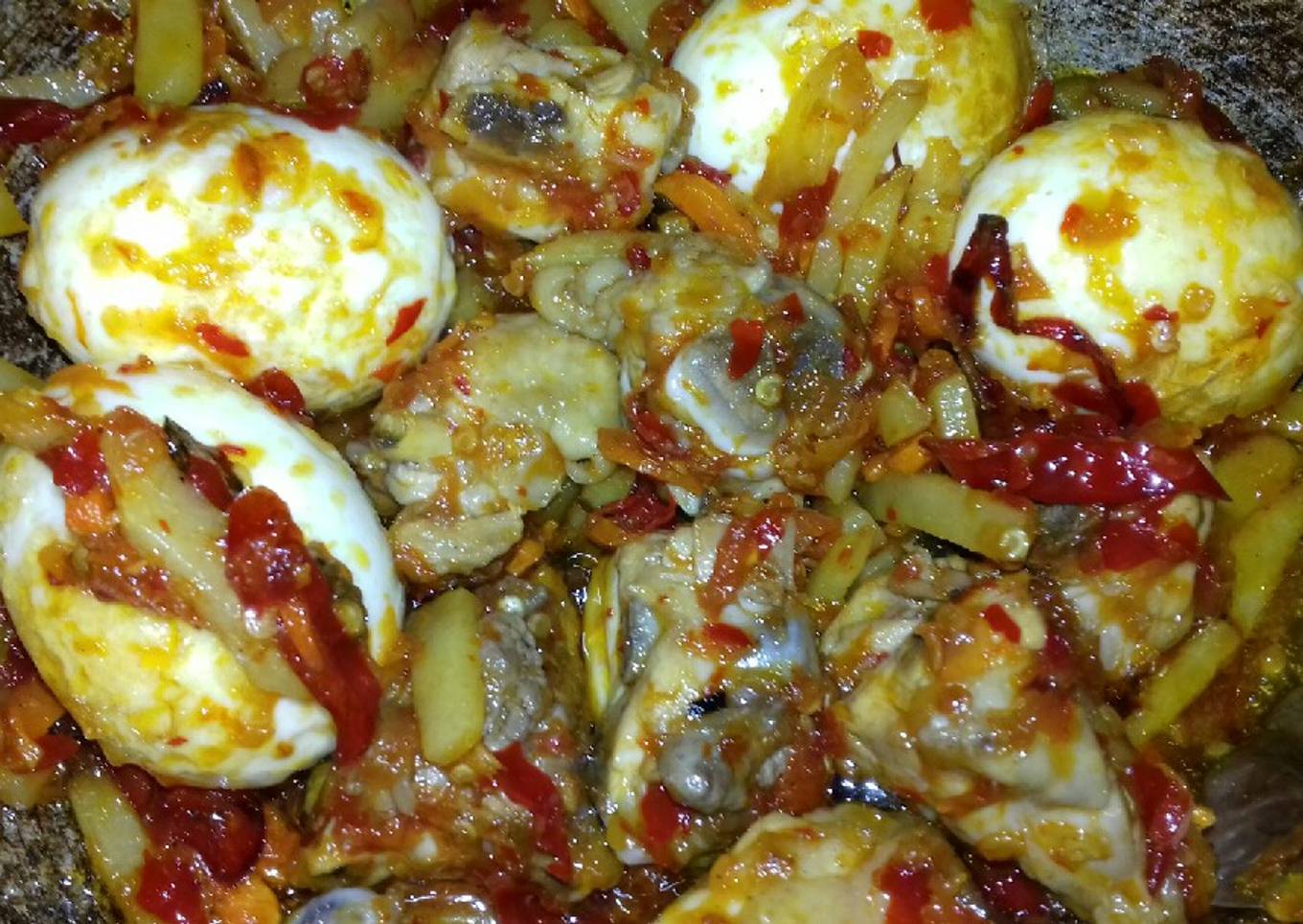 Telor+ayam rica rica